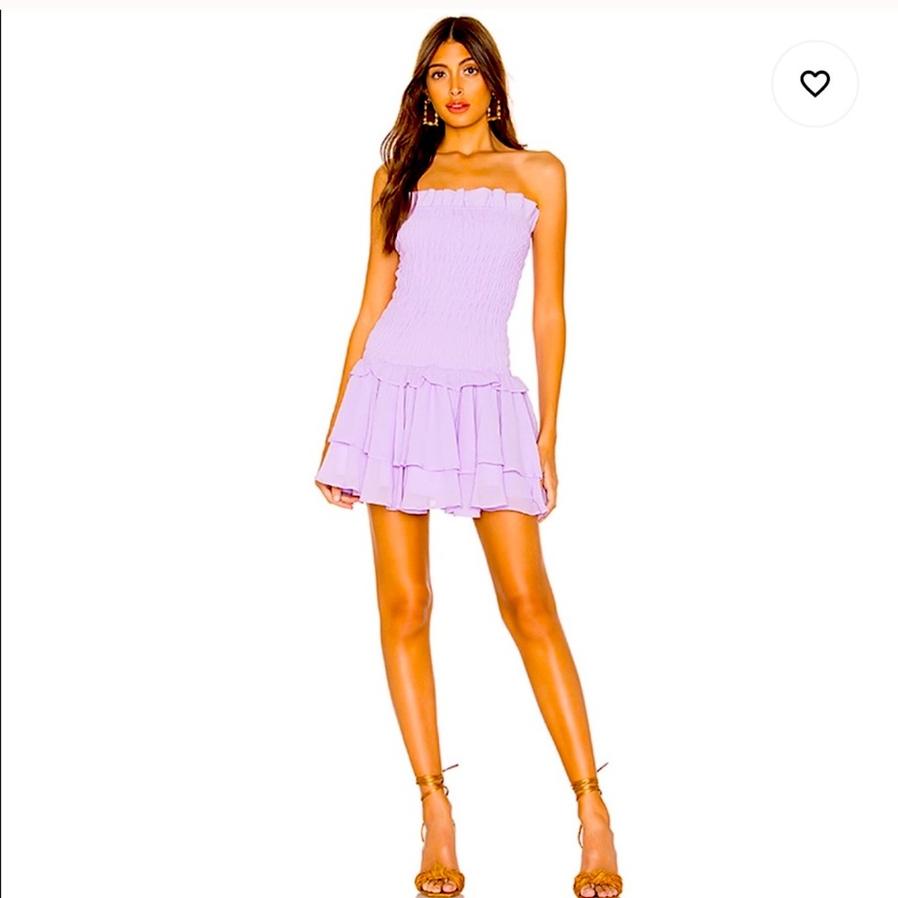 NBD ruffle smocked tired mini dress